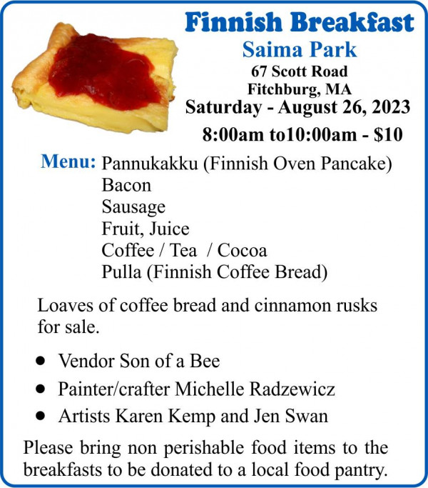 Finnish Breakfast - August 2023 in Fitchburg MA