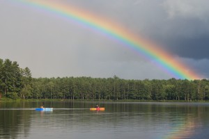 lake dennison rainbow and paddlers (1) lake-dennison-rainbow-and-paddlers-1